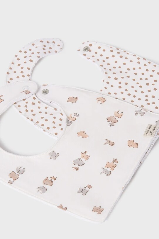 Дитячий слюнявчик Mayoral Newborn 2-pack 9876.1A.Newborn.PPYH бежевий SS25