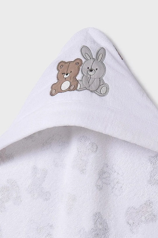 Мальчик Детское хлопковое полотенце с капюшоном Mayoral Newborn 9917.2G.Newborn.PPYH белый