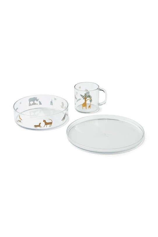 Обідній набір для дітей Liewood Siva Printed Tritan Tableware Set блакитний LW19969