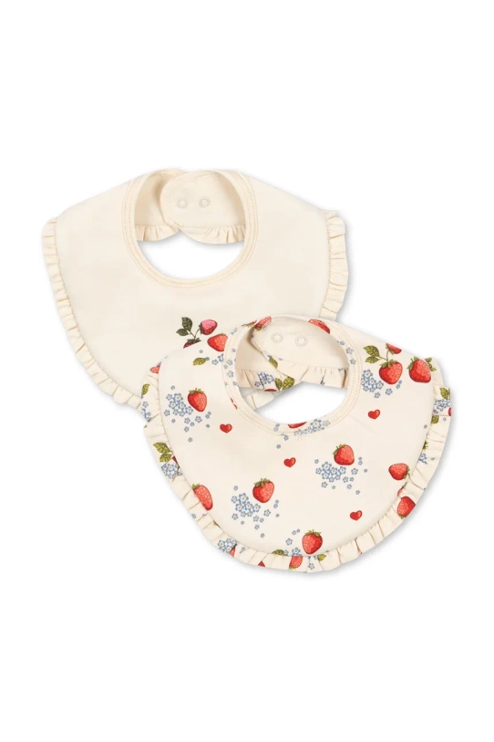 Konges Sløjd śliniak niemowlęcy BASIC 2 PACK FRILL BIB 2-pack Produkt niemowlęcy beżowy KS102250