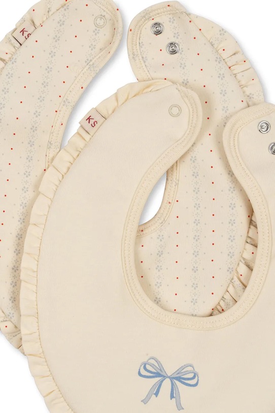 Konges Sløjd salopete pentru bebelusi BASIC 2 PACK FRILL BIB 2-pack KS102250 bej SS25
