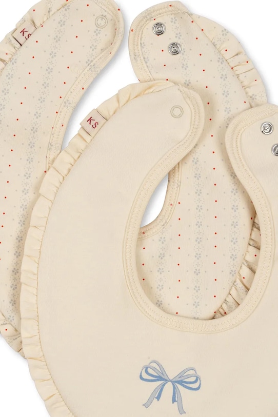 Konges Sløjd śliniak niemowlęcy BASIC 2 PACK FRILL BIB 2-pack KS102250 beżowy SS25