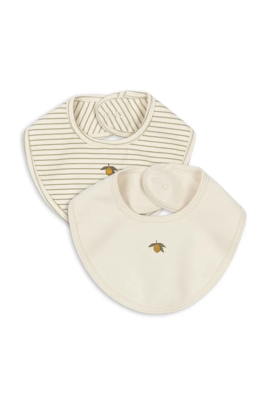 Дитячий слюнявчик Konges Sløjd BASIC 2 PACK BIB 2-pack Для немовлят бежевий KS102251