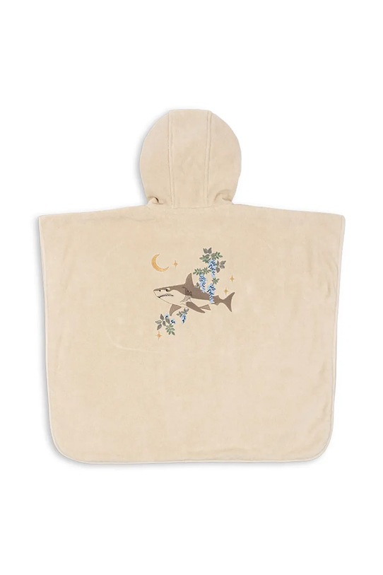 Pamučni kućni ogrtač za bebe Konges Sløjd TERRY PONCHO EMBROIDERY GOTS KS102809 bež SS25