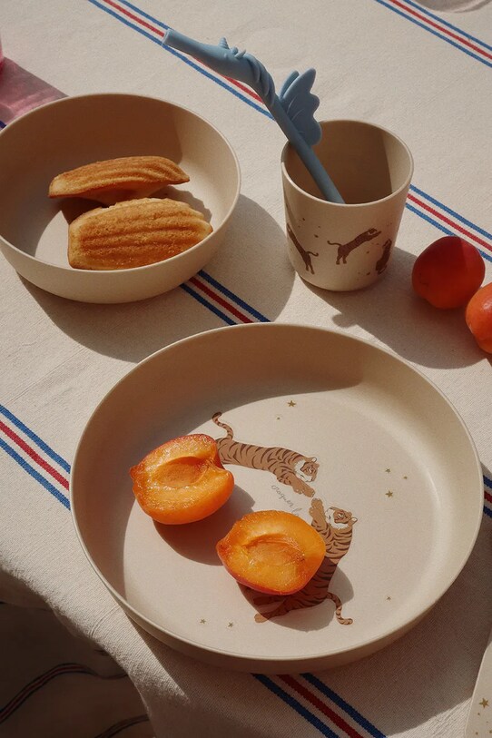 Chłopiec Konges Sløjd zestaw obiadowy dla dzieci PLA DINNER SET KS102334 beżowy