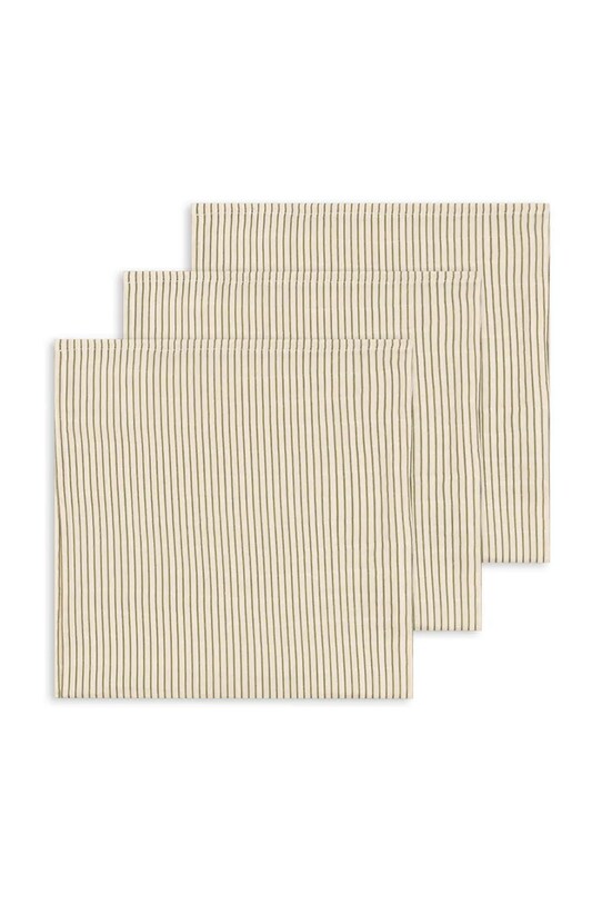 Konges Sløjd pieluszka niemowlęca 3 PACK MUSLIN CLOTH GOTS 3-pack Produkt niemowlęcy beżowy KS102361