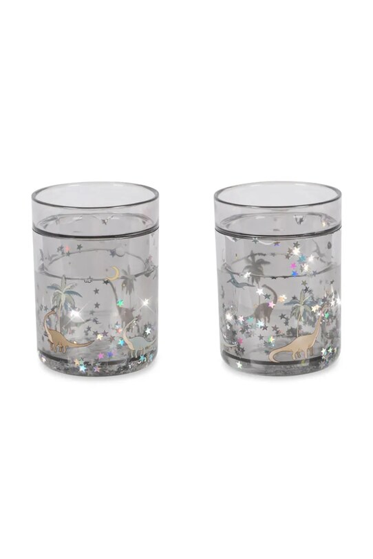 Detský hrnček Konges Sløjd 2 PACK GLITTER CUPS 2-pak sivá KS102642
