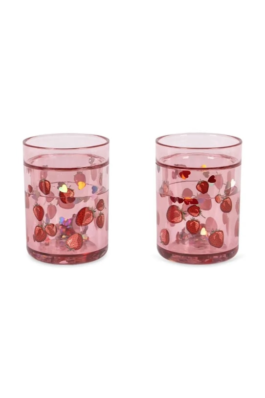 Konges Sløjd kubek dla dzieci 2 PACK GLITTER CUPS 2-pack czerwony KS102642