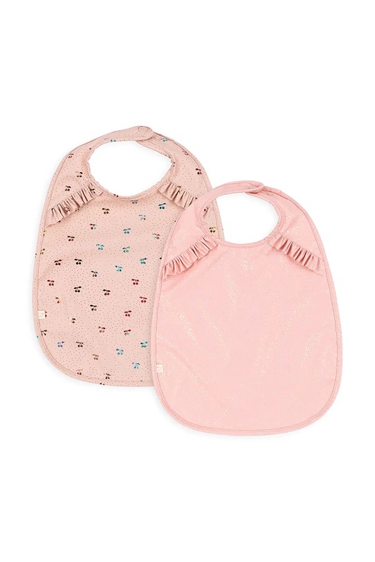 Konges Sløjd bavaglino neonato 2 PACK DINNER BIB WITH FRILL pacco da 2 Confezione da 2 rosa KS103156