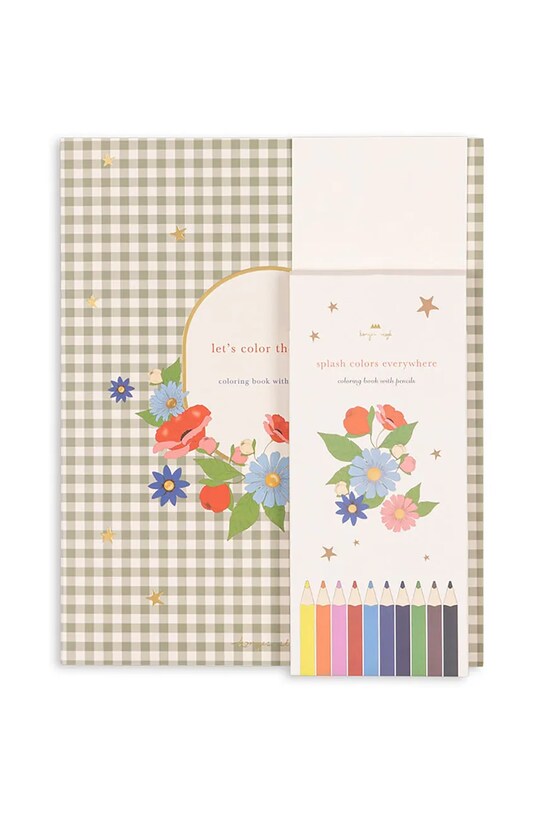 Konges Sløjd kolorowanka COLORING BOOK AND COLOR PENCILS FSC KS103134 beżowy SS25