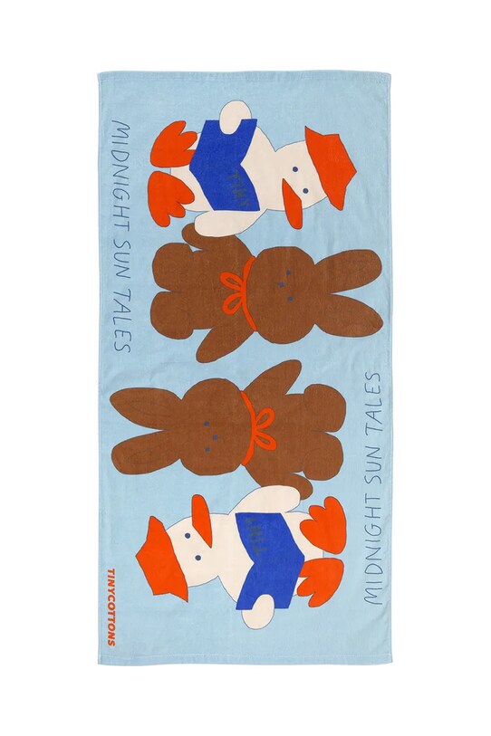 Tinycottons asciugamano in cotone bambino/a SUN TALES TOWEL blu SS25.377