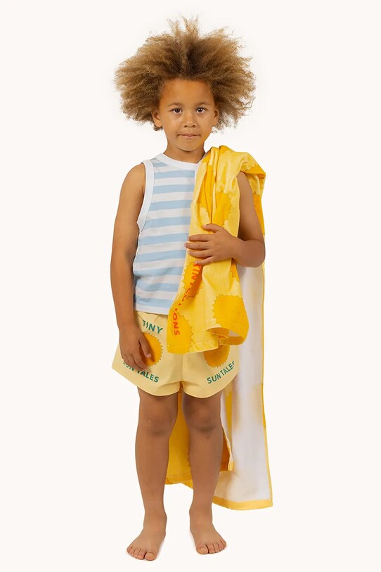 Tinycottons asciugamano in cotone bambino/a SUN TOWEL giallo SS25.378