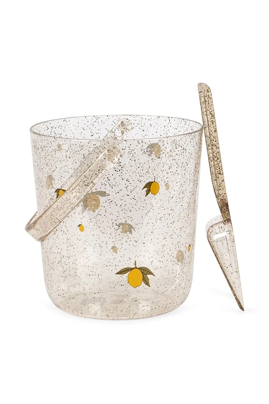 Konges Sløjd zestaw zabawek do piaskownicy GLITTER BUCKET AND SHOVEL PRINT beżowy KS104531