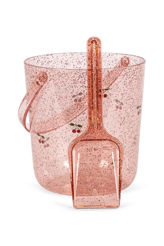 Konges Sløjd zestaw zabawek do piaskownicy GLITTER BUCKET AND SHOVEL PRINT KS104531 różowy SS25