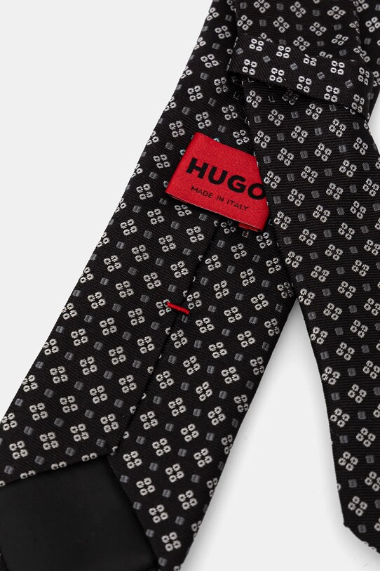 HUGO krawat jedwabny 50535330 czarny SS25