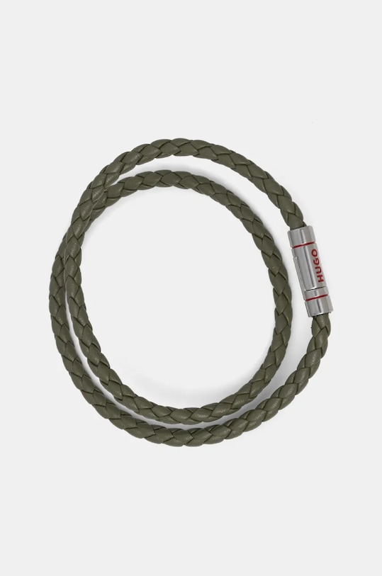 Кожаный браслет HUGO Gift Box зелёный 50532309