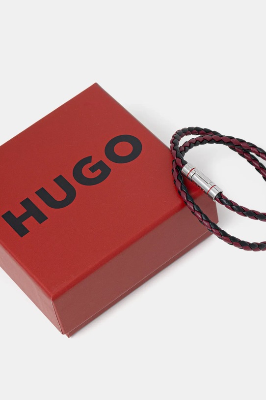 Αξεσουάρ Δερμάτινο βραχιόλι HUGO 50532309 μπορντό