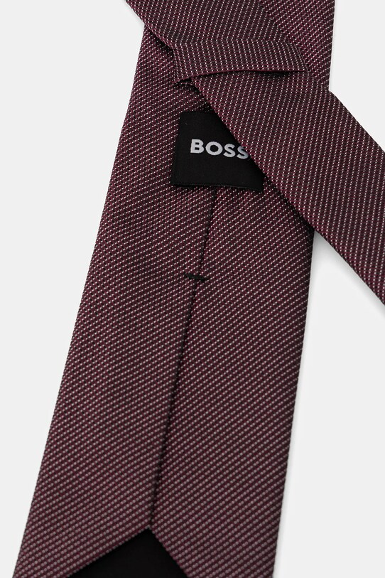 Шелковый галстук BOSS 50532061 бордо SS25
