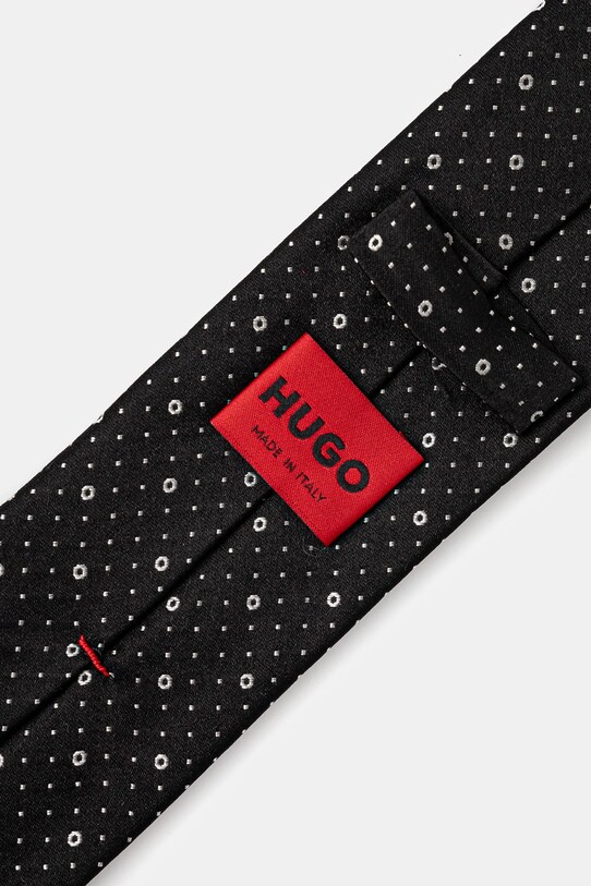 Hodvábna kravata HUGO 50540113 čierna SS25