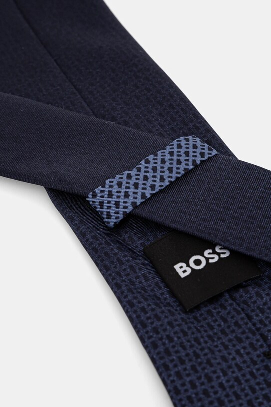 Шелковый галстук BOSS 50540026 тёмно-синий SS25
