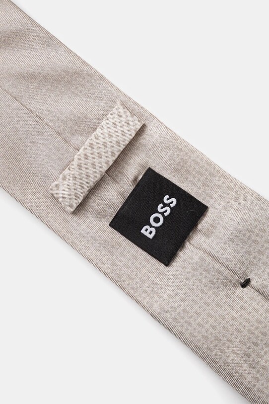 Шелковый галстук BOSS 50540026 бежевый SS25