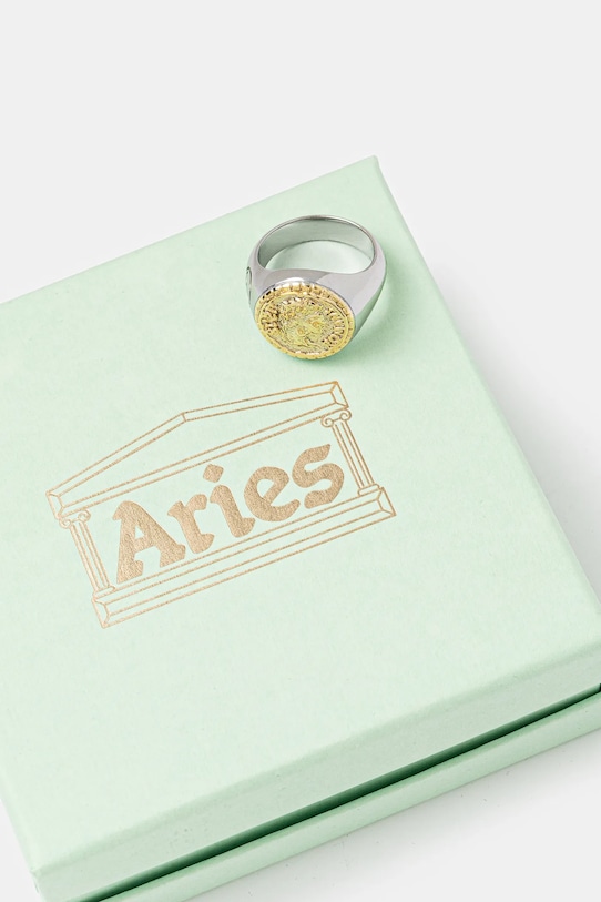 Srebrni prsten pečatnjak Aries Aries Signet Ring AR9020303 srebrna SS25