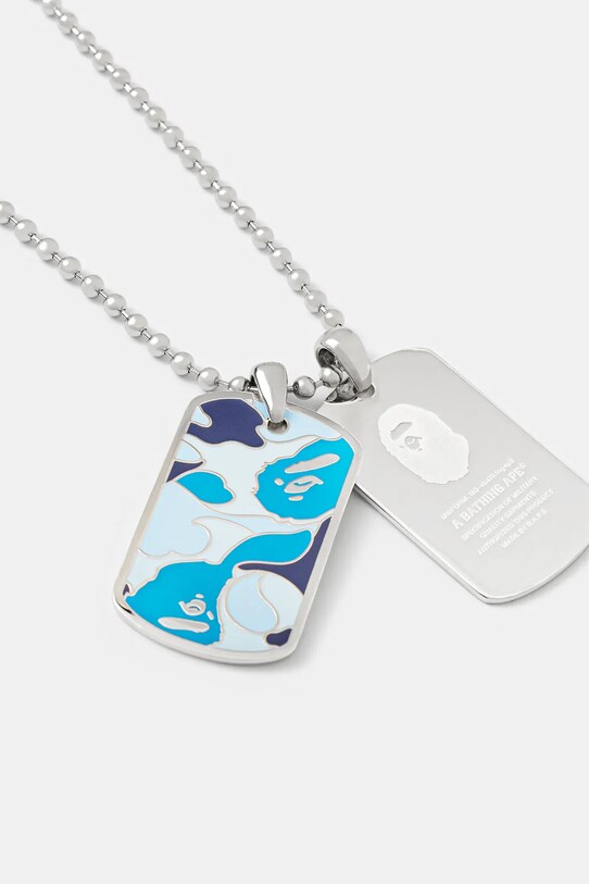 Ogrlica A Bathing Ape ABC camo dog tag 1K80182002 srebrna SS25