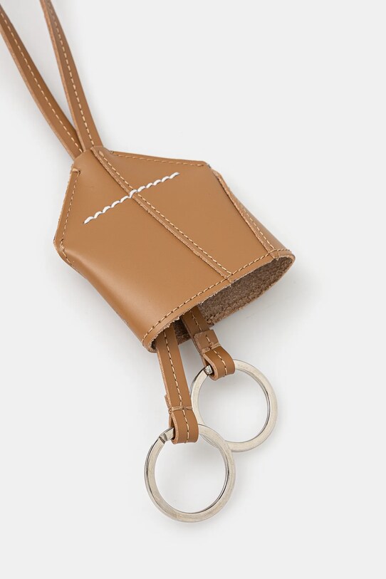 Kožená klíčenka MM6 Maison Margiela SA6UA0003.P7183 hnědá SS25