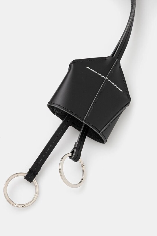 Kožená klíčenka MM6 Maison Margiela SA6UA0003.P7183 černá SS25