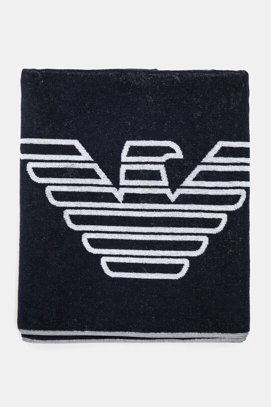 Bombažna brisača za plažo Emporio Armani Underwear EX000019.AF12331 mornarsko modra SS25