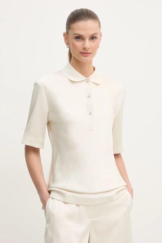 Polo tričko Calvin Klein propínací béžová K20K207977