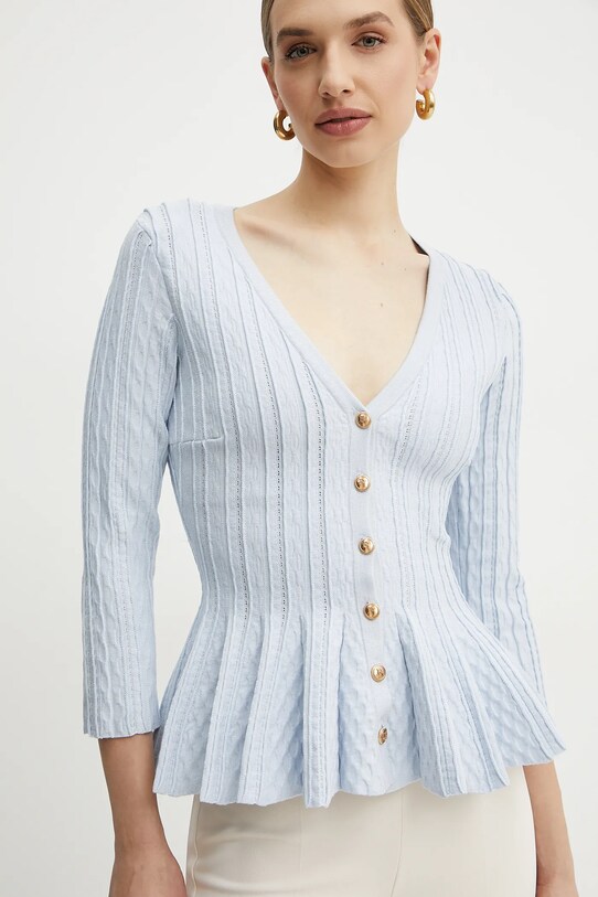 Elisabetta Franchi cardigan grosime medie albastru MK50B51E2