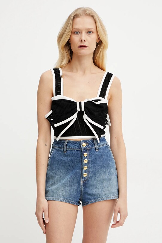 Elisabetta Franchi top uni negru TK31T51E2