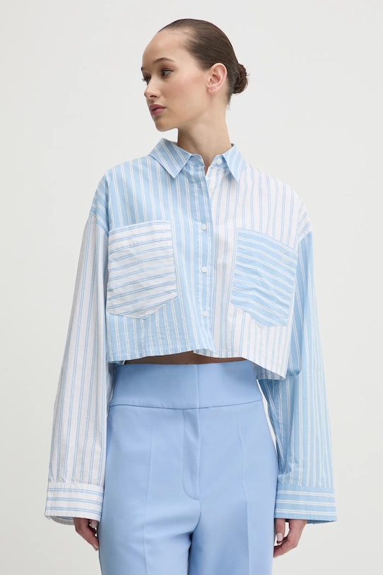 Бавовняна сорочка Hugo Blue візерунок білий 50534779