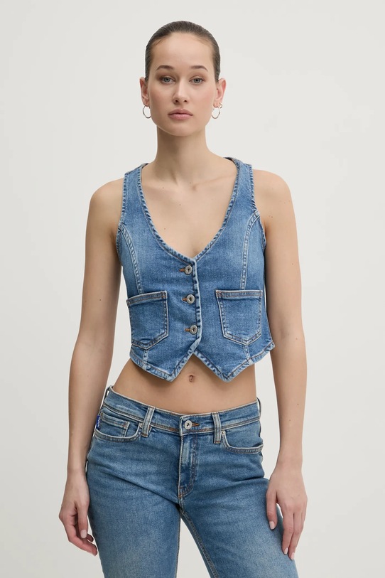 Hugo Blue gilet di jeans tessuto blu 50531700