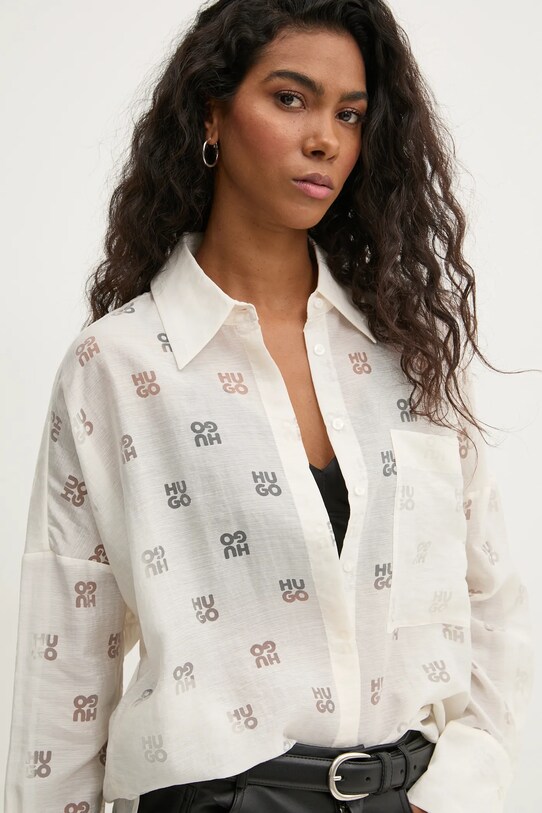 Košile HUGO béžová 50531562
