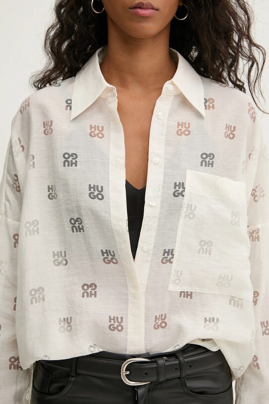 Košile HUGO 50531562 béžová
