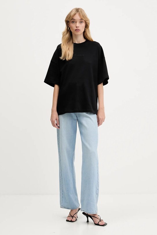 La Mania t-shirt bawełniany NAN NAN czarny AW25