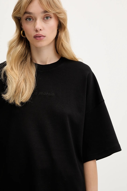 La Mania t-shirt bawełniany NAN czarny NAN