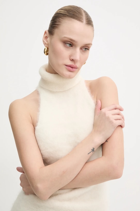 Gestuz vesta de lana grosime medie bej 10909587