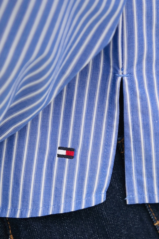 Βαμβακερή μπλούζα Tommy Hilfiger WW0WW44059 μωβ