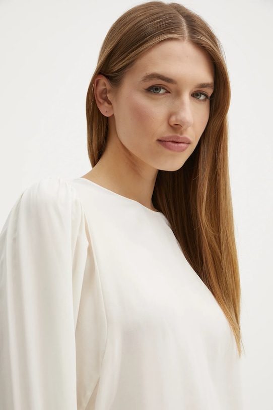 Bluza s primesjo svile Boss Orange bež 50530950