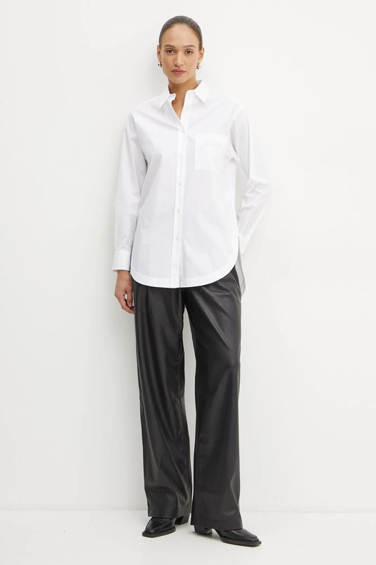 Boss Orange cămașă din bumbac 50530981 alb SS25