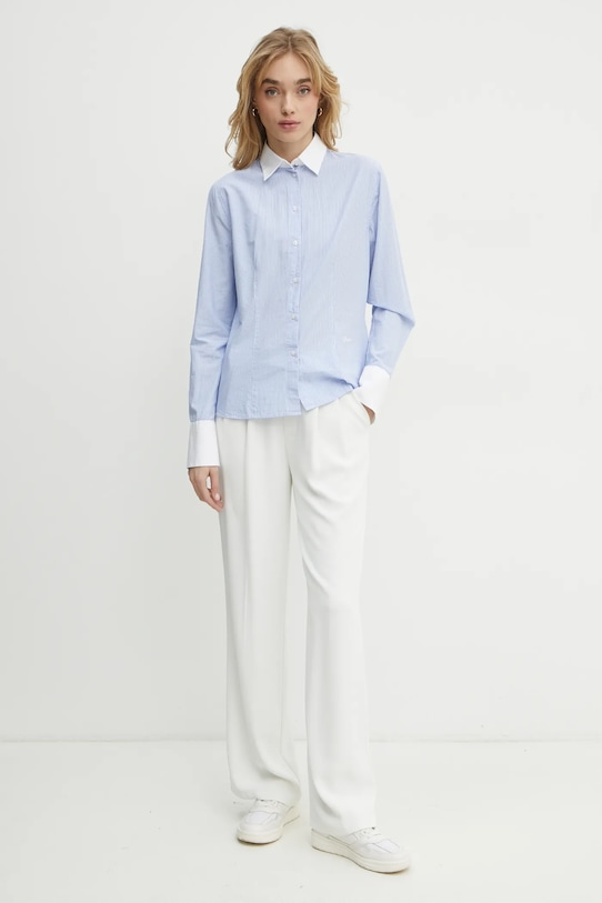 BOSS Orange koszula bawełniana 50536260 niebieski SS25