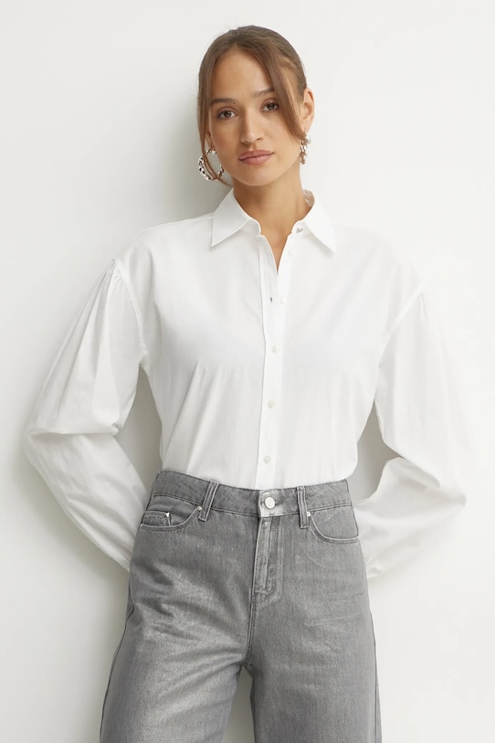 Bombažna srajca Boss Orange Brez vzorca bela 50538846