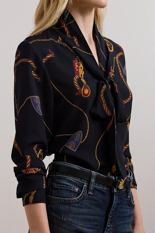 Блузка Lauren Ralph Lauren темно-синій 200957153