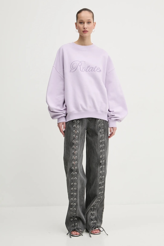 Rotate bluza bawełniana 1134251813 fioletowy SS25