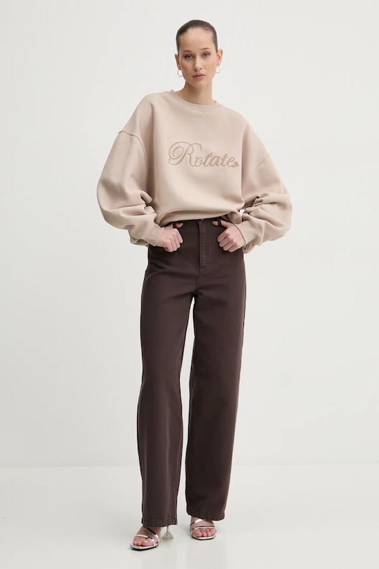 Бавовняна кофта Rotate 1134252313 бежевий SS25