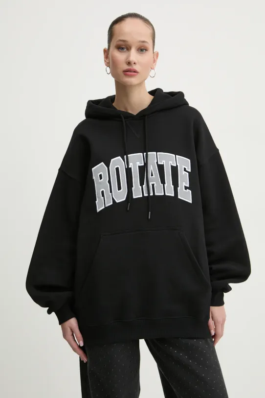 Rotate hanorac de bumbac imprimeu negru 113429100