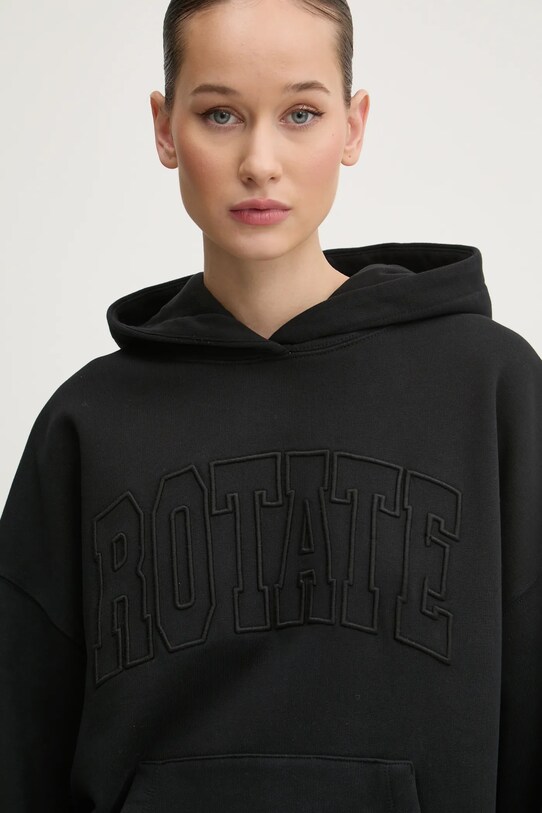 Бавовняна кофта Rotate чорний 113449100
